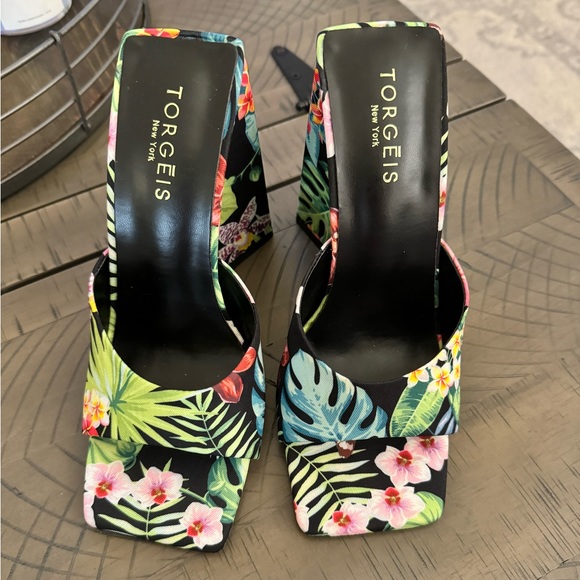 🌺Torgeis Paradise Tropical Mules Block High Heel - Picture 7 of 13